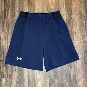 Size Small- UA Vanish Woven Men's 6" Shorts Midnight Navy Mod Gray